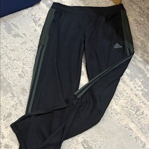 adidas Originals Black Joggers with Olive Stripes